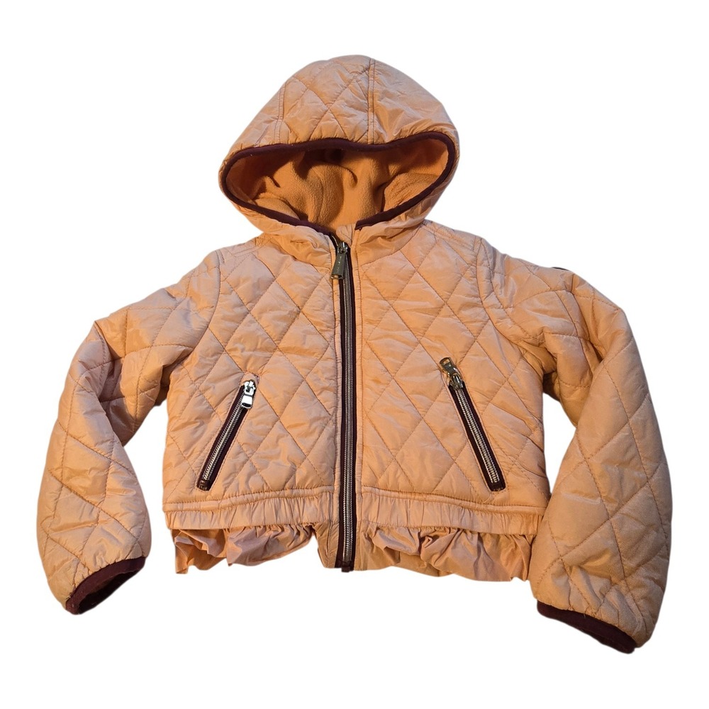 Michael Kors Quilted Coat Girls 3T Pink Hood Fleece Lined Outdoor Winter Toddler